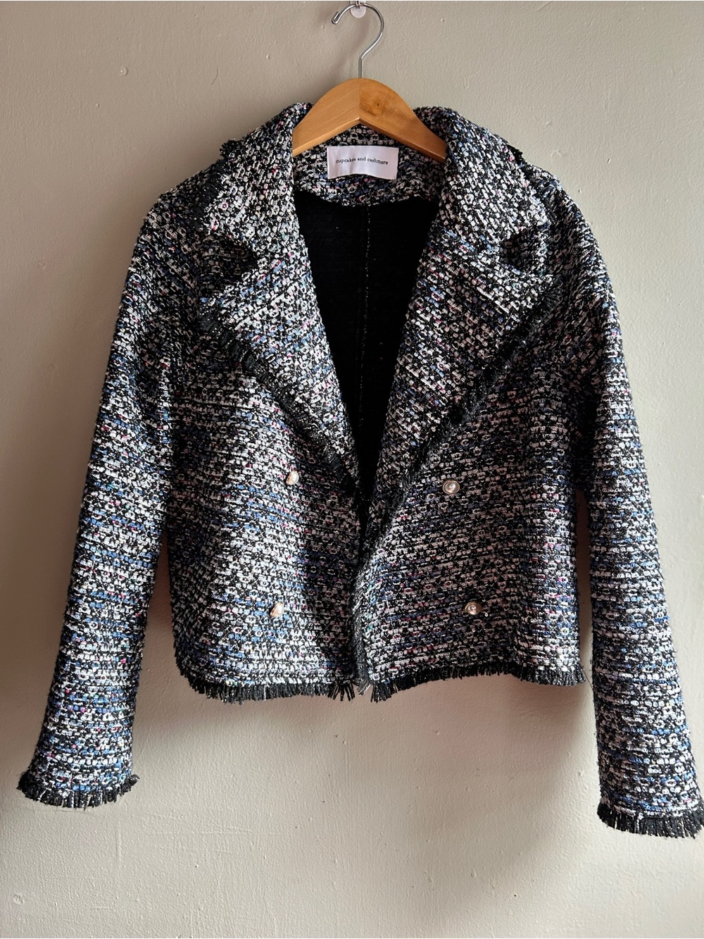 Cupcakes and Cashmere Womens Tweed Blazer Jackets Cropped, Medium *Read* - Picture 3 of 13